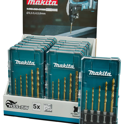 Makita SDS-Plus Metaalboorset HSS-TiN 5-Delig - E-15132-12