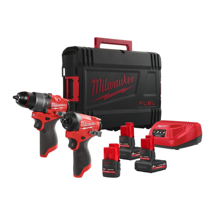 Milwaukee M12 FPP2A2-5253X Combiset met FPD2 Slagboor en FPD2 Slagschroevendraaier - 2.5Ah/5.0Ah 12V - in HD Box - 4933492513