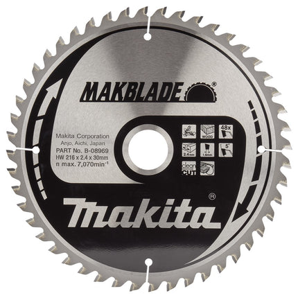 Makita Afkortzaagblad Hout 216x30x48T 5G - B-08969