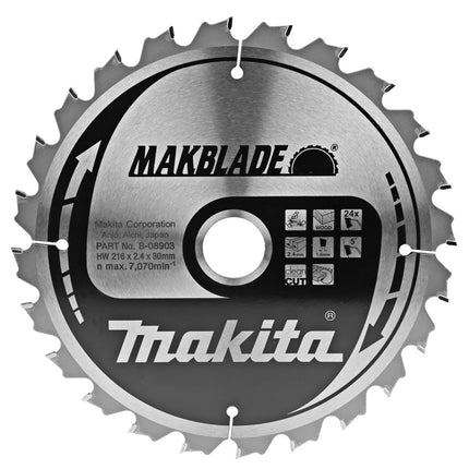 Makita Zaagblad Hout 216X30X2,1 24T 5G - B-08903