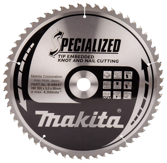 Makita Zaagblad Tipe 355X30X3,0 60T 18G - B-09547