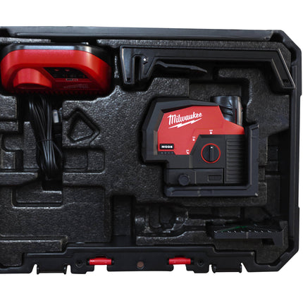 Milwaukee M12 CLLP-301C Groene Kruislijnlaser/Loodlaser - 1x3Ah 12V