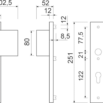 Oxloc VH Deurduwergarnituur PC 92 F1 - 1217053