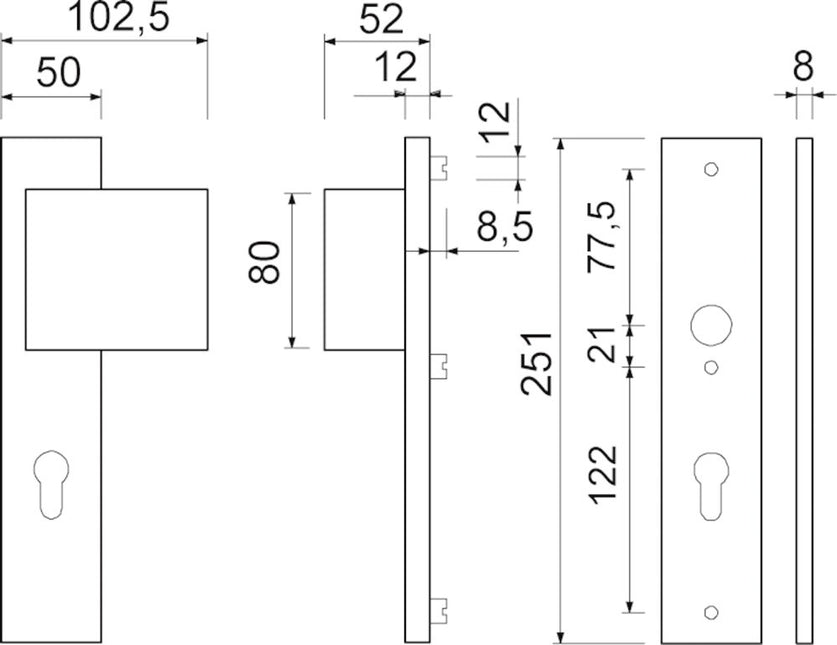 Oxloc VH Deurduwergarnituur PC 92 F1 - 1217053