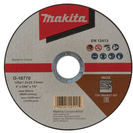 Makita Doorsl.sch. 125x1,2mm RVS 100s - D-18770-100