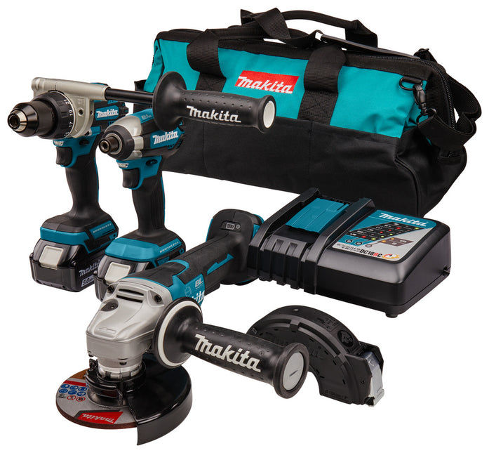 Makita DLX3156TX1 18 V Combiset boren, (slag)schroeven en slijpen