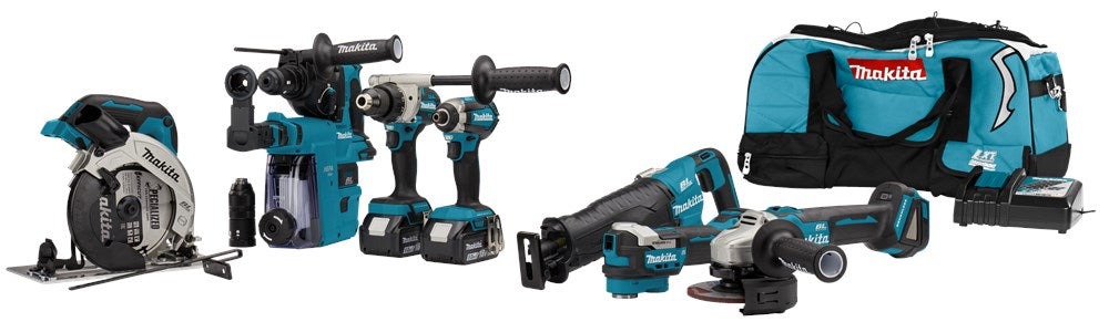 Makita DLX7020TX1 18 V Combiset voor (slag)schroeven, (klop)boren, slijpen en zagen en met multitool