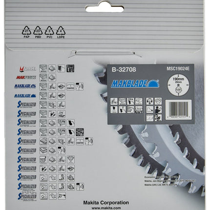 Makita Zaagblad Hout 190X20X2,2 24T 5G - B-32708