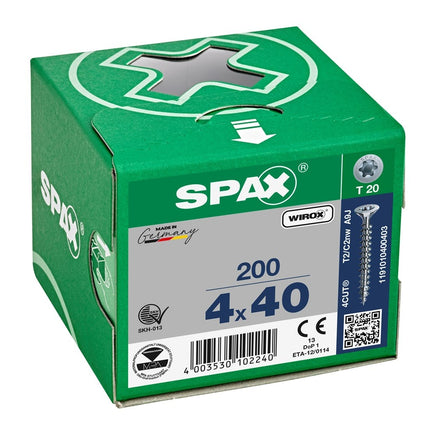 SPAX Spaanplaatschroef WIROX 4x40mm T20 200st - 1191010400403