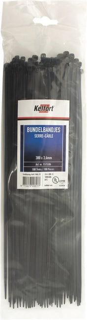 Kelfort Bundelbandjes 812mmx9.0 T30L Zwart - 1515600