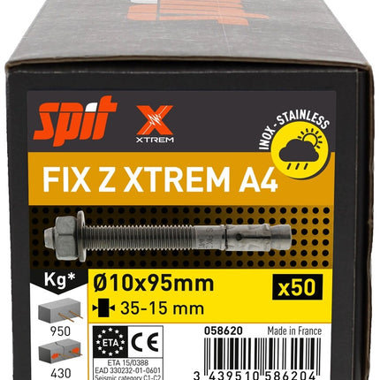 Spit Fix Z Xtrem Segmentanker M10x95 Inox A4