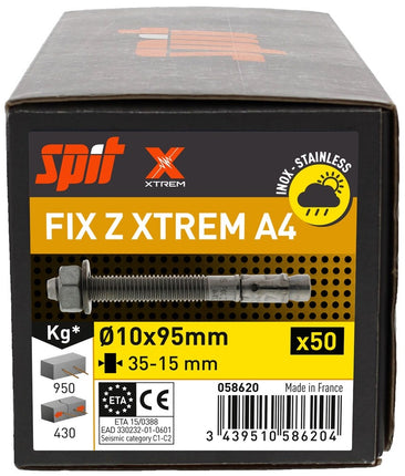 Spit Fix Z Xtrem Segmentanker M10x95 Inox A4