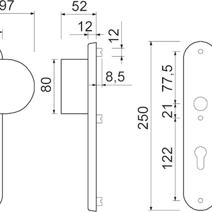 Oxloc VH Deurduwergarnituur PC 85 F1 - 1217092