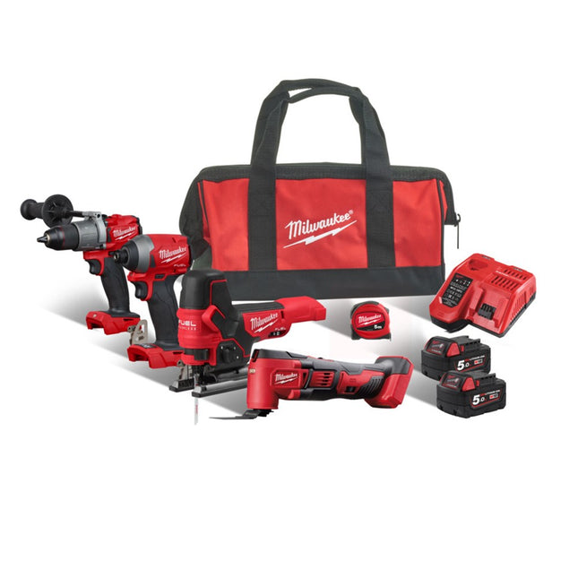 Milwaukee M18 FPP4F2-502B Li-Ion Fuel™ accu-combi gereedschapsset / Powerpack