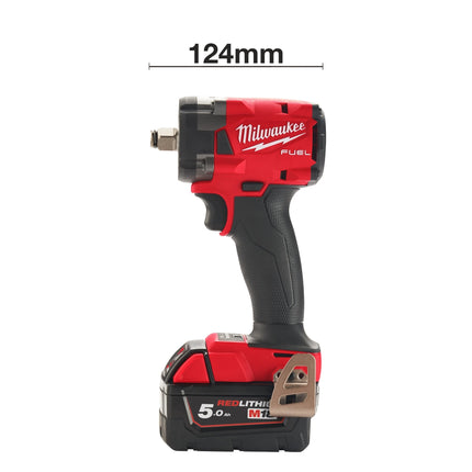 Milwaukee M18 FIW2F12-502X Compacte 1/2" Slagmoersleutel met Frictiering - 5Ah 18V