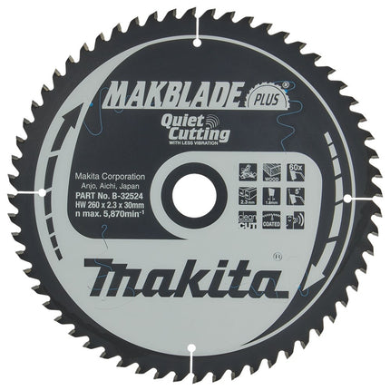 Makita Zaagblad Hout 260x30 60T 5G - B-32524