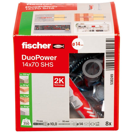 Fischer Duopower 14x70 S met zeskantschroef - 538249