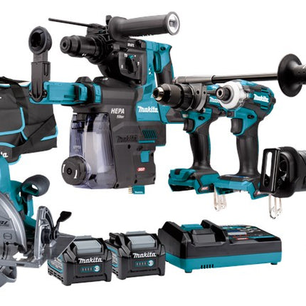 Makita DK0128G601 40 V Max Combiset boren, (slag)schroeven, slijpen en zagen