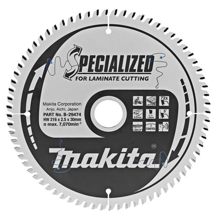 Makita Zaagblad Lami 216X30X2,5 72T 5G - B-29474