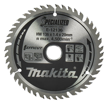 Makita Efficut Zaagb 136x20x1,4 45T - E-12136