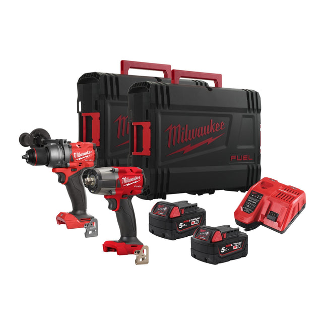 Milwaukee M18 FPP2F3-502X Powerpack met M18 FPD3 en M18 FMTIW2F12 - 18V - 5.0Ah - in HD Box - 4933492518