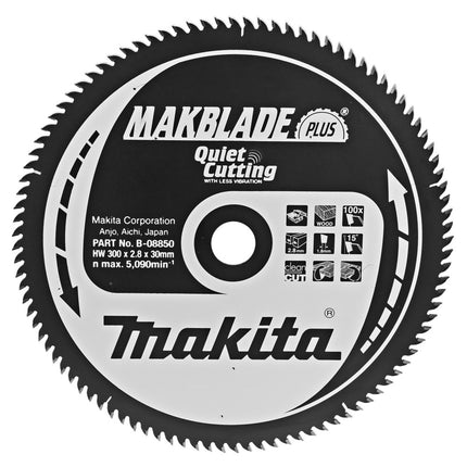 Makita Zaagblad Q+C 300X30X2,8 100T 15G - B-08850