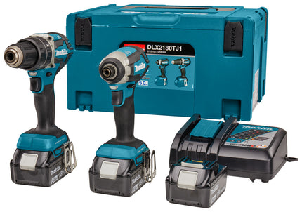 Makita DLX2180TJ1 18V Combiset voor allround (klop)boor- en (slag)schroefklussen