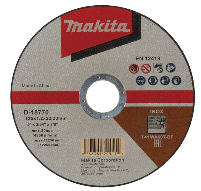 Makita Doorsl.sch. 125x1,2mm RVS 100s - D-18770-100