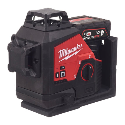 Milwaukee M12 3PL-401C 3D Laser met 3 Groene 360° Laser Cirkels - 1x4Ah 12V