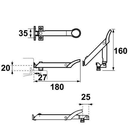 AXA Combi-raamuitzetter wegdraaibaar 160 mm - RVS