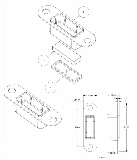 Oxloc Sluitplaat RVS Zwart Rond Dag CT1 - 1217527