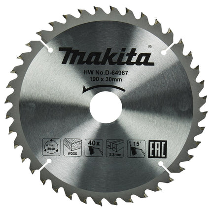 Makita HM zaagbl 190x30x2,2 T40 - D-64967