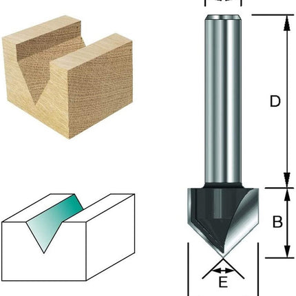 ENT V-groeffrees HM 60 graden A 12.7mm Kolf 8mm - 7912040