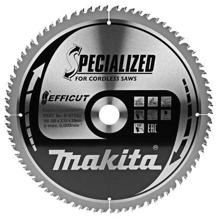 Makita Zaagblad Efficut 305X30X2,15 80T 10G - B-67262