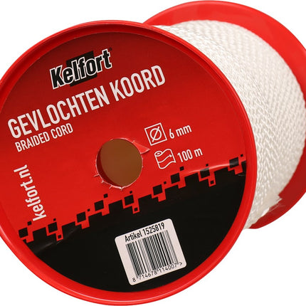 Kelfort Nylonkoord Rol A 100 Meter 6mm Wit - 1525819