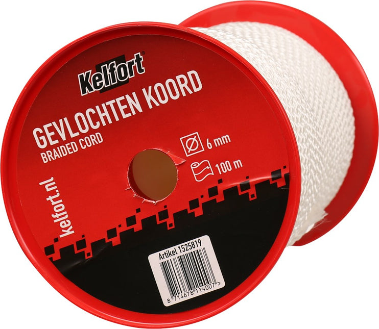 Kelfort Nylonkoord Rol A 100 Meter 6mm Wit - 1525819