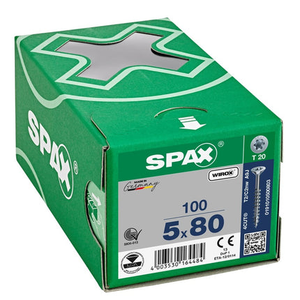 SPAX Spaanplaatschroef WIROX 5x80mm T20 100st - 0191010500803