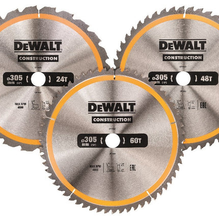 DeWalt 3-Delige Construction Cirkelzaagbladenset - DT1964-QZ