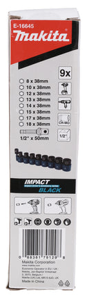 Makita Impact Black Krachtdoppenset 9-delig VK  1/2" -  E-16645