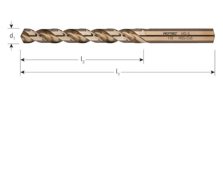 Rotec HSS-E Spiraalboor Cobalt 5% - 10.2mm - 110.1020