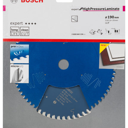 Bosch Cirkelzaagblad Expert High Pressure Laminate 190x20x2,6/1,6mm 56T - 2608644134