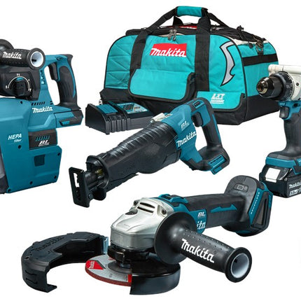 Makita DLX5069TX1 18 V Combiset voor allround tot zwaar boor-, schroef-, zaag- en slijpwerk