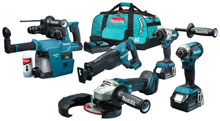 Makita DLX5069TX1 18 V Combiset voor allround tot zwaar boor-, schroef-, zaag- en slijpwerk