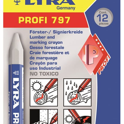 LYRA Merkkrijt Profi 797 Wit 12St - 4870001