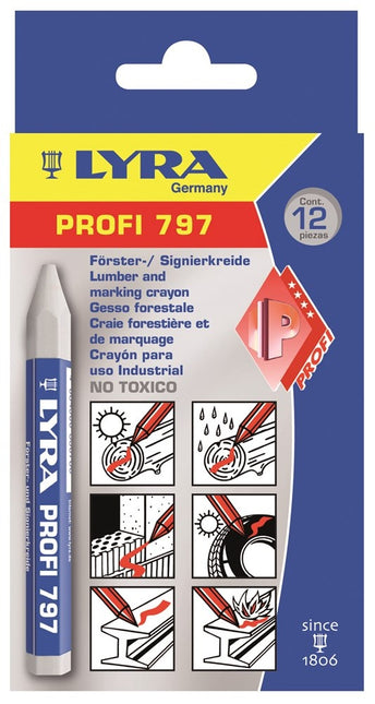 LYRA Merkkrijt Profi 797 Wit 12St - 4870001