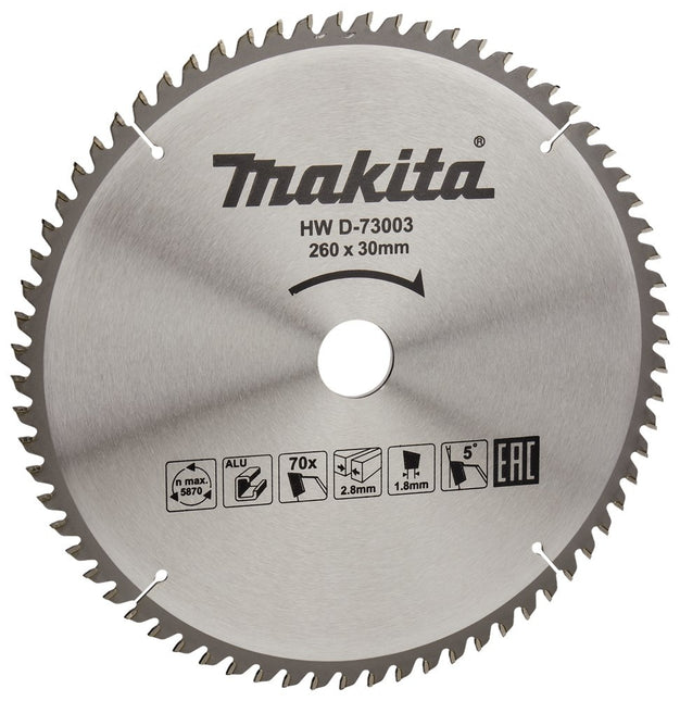 Makita Zaagb alu 260x30 70T 5G - D-73003