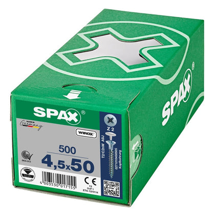 SPAX Spaanplaatschroef WIROX 4.5x50mm Z2 500st - 0271010450505