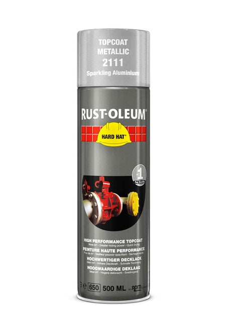 RUST-OLEUM® Hard Hat Deklaag Metallic - Fonkelend aluminium - 500ml - 2111