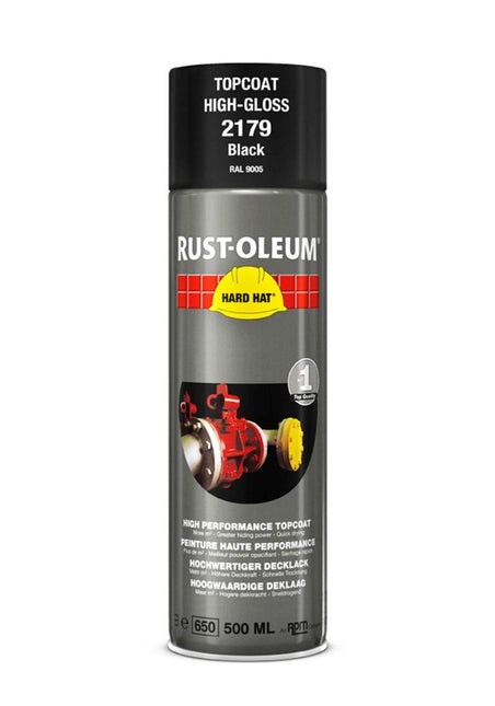 RUST-OLEUM® Hard Hat Deklaag - Zwart RAL 9005 - 500ml - 2179