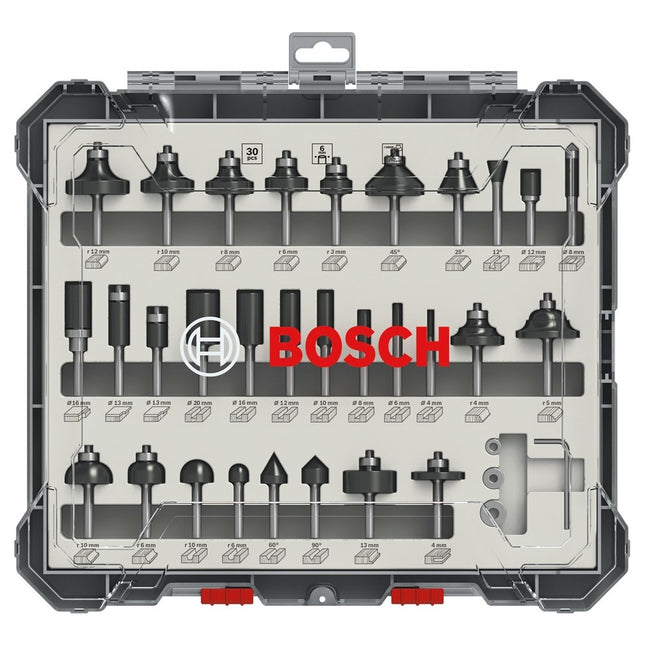 Bosch 30-Delige Gemengde Freesset 6mm - 2607017474